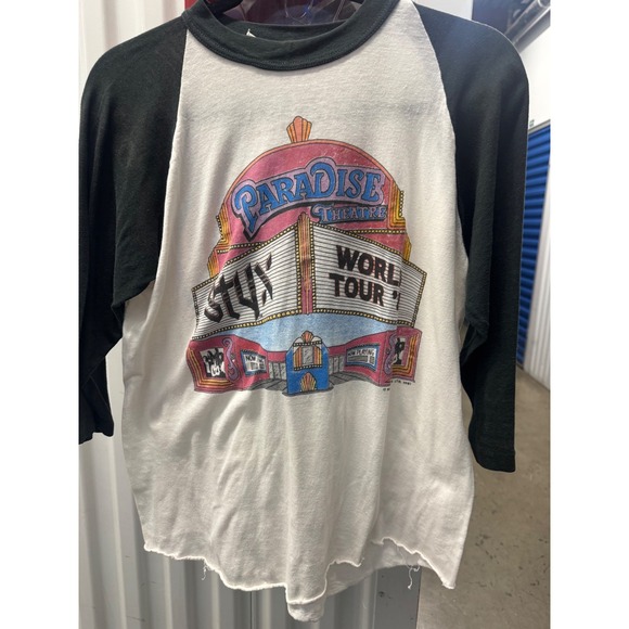 Styx Other - Vintage Styx Paradise Theatre 1981 World Tour Shirt Raglan 3/4 Sleeve Rock Tee